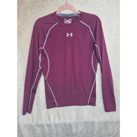 Under Armour Other - Under Armour Mens HeatGear Compression Shirt Long Sleeve Maroon Burgundy Large